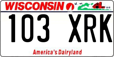 WI license plate 103XRK