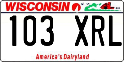 WI license plate 103XRL
