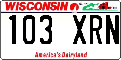WI license plate 103XRN