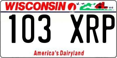 WI license plate 103XRP