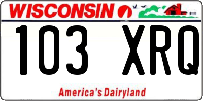 WI license plate 103XRQ