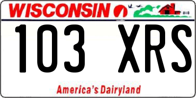WI license plate 103XRS