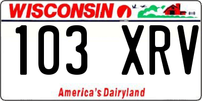 WI license plate 103XRV