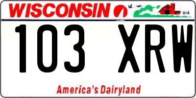 WI license plate 103XRW