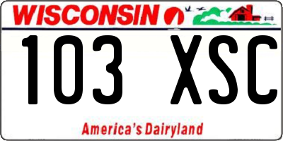 WI license plate 103XSC