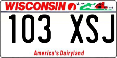 WI license plate 103XSJ