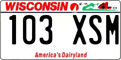 WI license plate 103XSM
