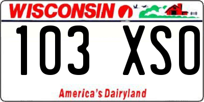WI license plate 103XSO