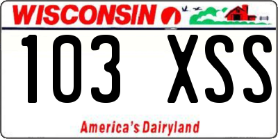 WI license plate 103XSS