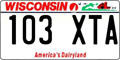 WI license plate 103XTA