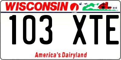 WI license plate 103XTE