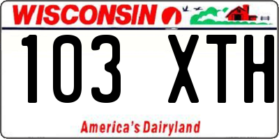 WI license plate 103XTH