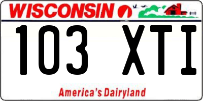 WI license plate 103XTI