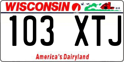 WI license plate 103XTJ