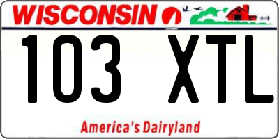 WI license plate 103XTL