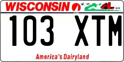 WI license plate 103XTM