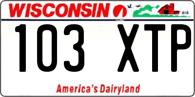 WI license plate 103XTP