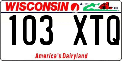 WI license plate 103XTQ
