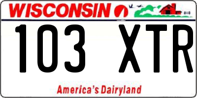 WI license plate 103XTR