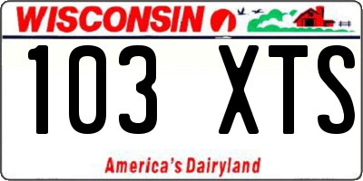 WI license plate 103XTS