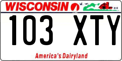 WI license plate 103XTY