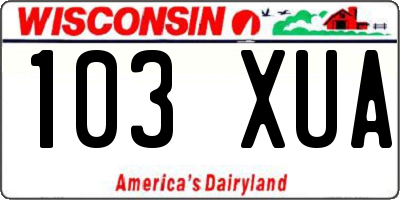 WI license plate 103XUA