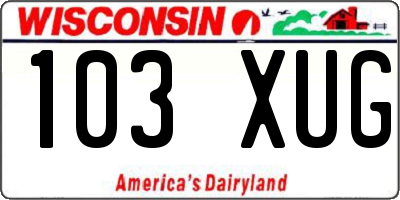 WI license plate 103XUG
