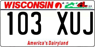 WI license plate 103XUJ