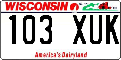 WI license plate 103XUK