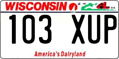 WI license plate 103XUP