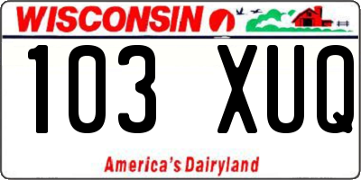 WI license plate 103XUQ