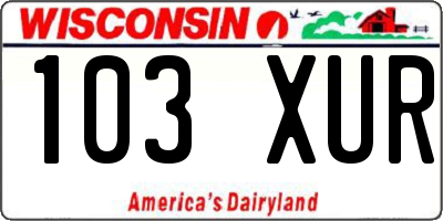 WI license plate 103XUR