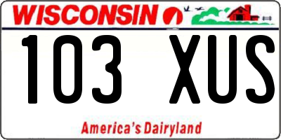 WI license plate 103XUS