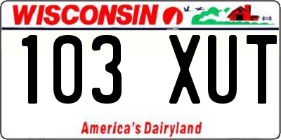 WI license plate 103XUT