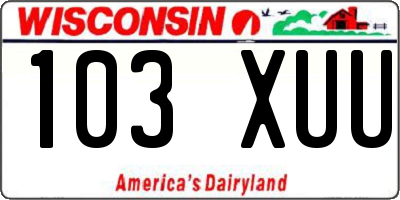 WI license plate 103XUU