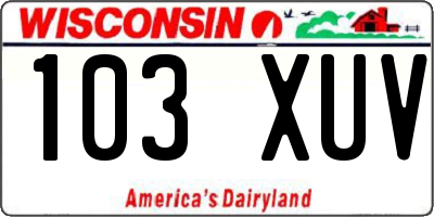 WI license plate 103XUV
