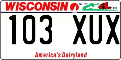 WI license plate 103XUX