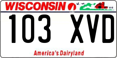 WI license plate 103XVD