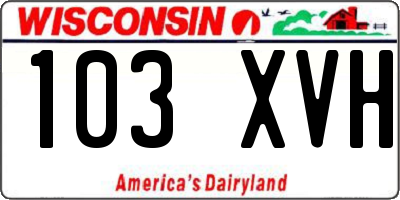 WI license plate 103XVH