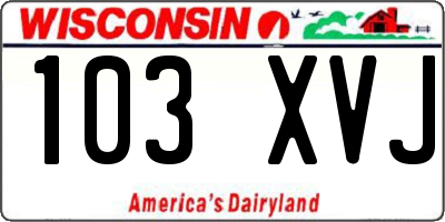 WI license plate 103XVJ