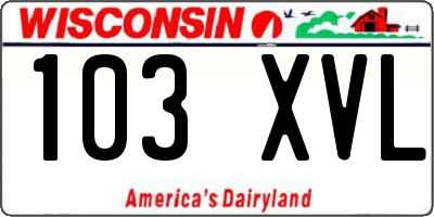 WI license plate 103XVL
