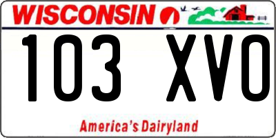 WI license plate 103XVO