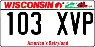 WI license plate 103XVP