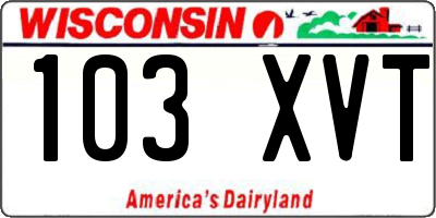 WI license plate 103XVT