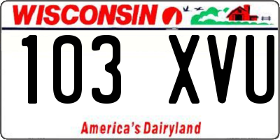 WI license plate 103XVU