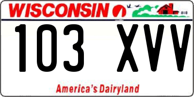 WI license plate 103XVV