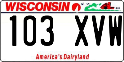 WI license plate 103XVW