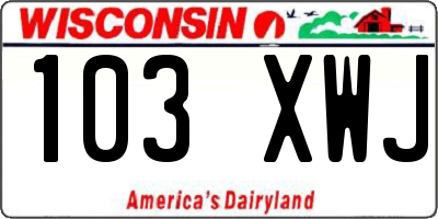 WI license plate 103XWJ