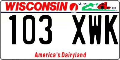WI license plate 103XWK