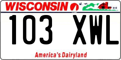WI license plate 103XWL